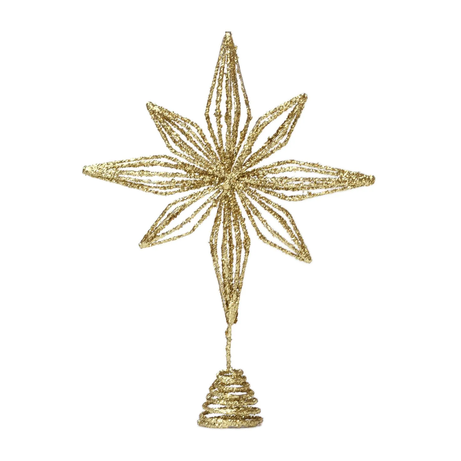 20cm 8 Pointed Star Tree Topper Gold