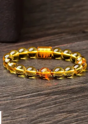 Art Yellow Crystal Buddha Beads Bracelet ML0262