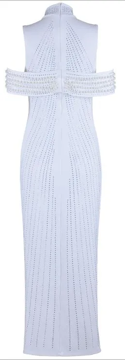 Bead & Crystal Embellished Dress, White