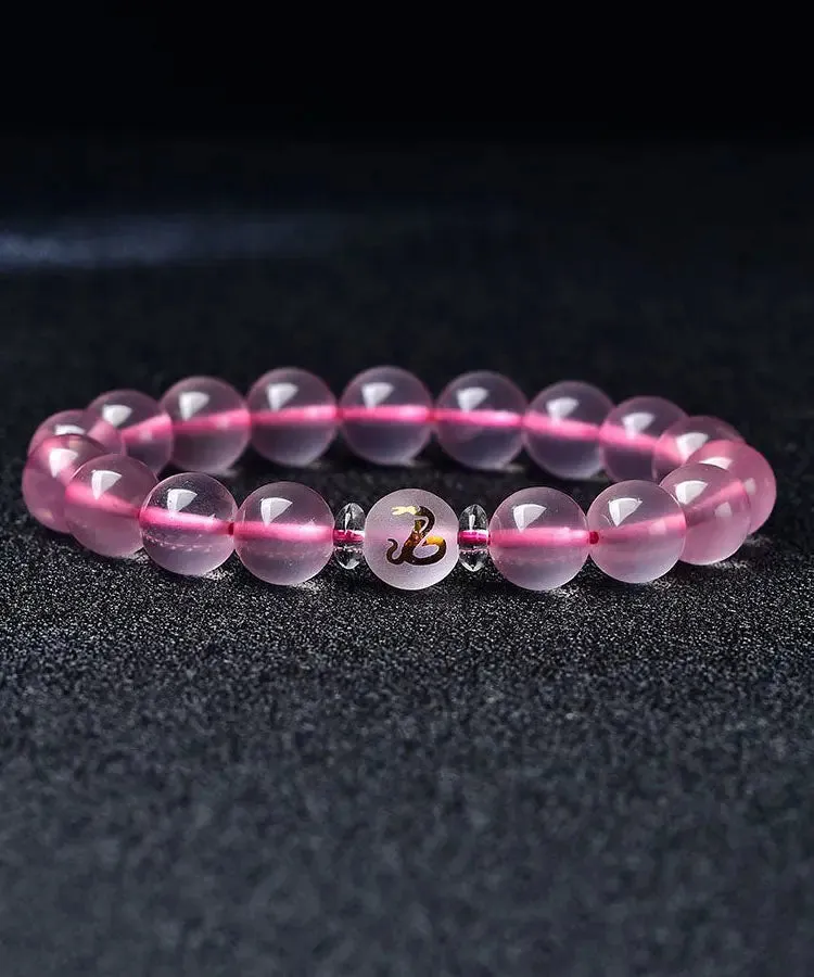 Beautiful Pink Crystal The Twelve Chinese Zodiac Signs Bracelet ML1343