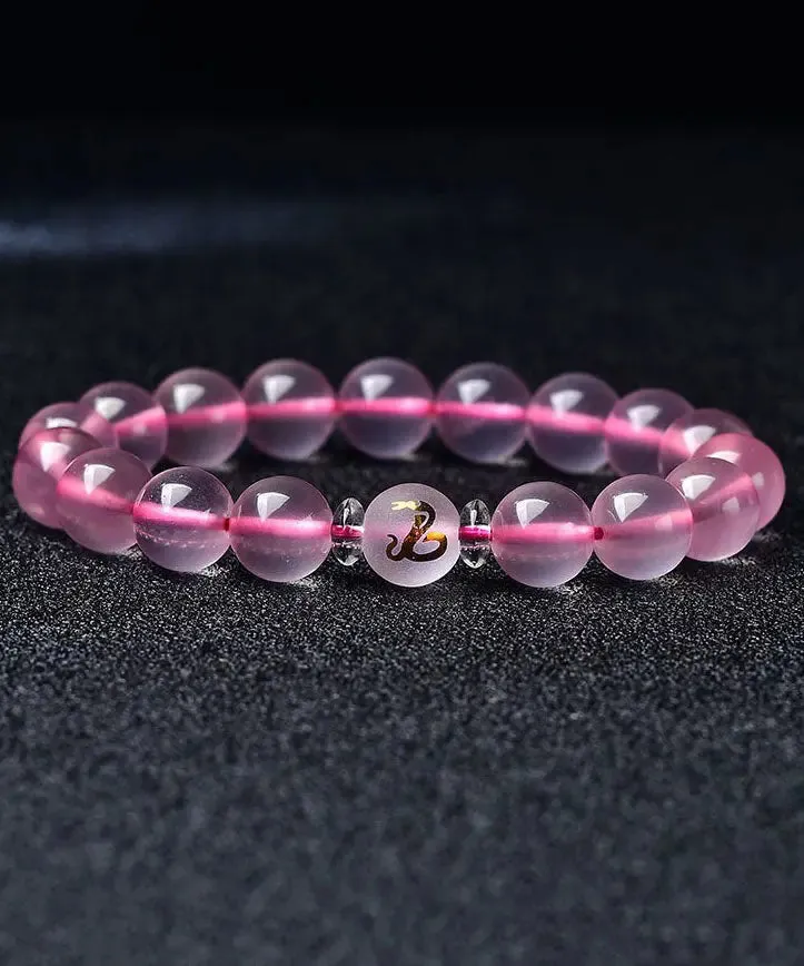 Beautiful Pink Crystal The Twelve Chinese Zodiac Signs Bracelet ML1343