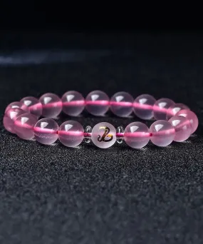 Beautiful Pink Crystal The Twelve Chinese Zodiac Signs Bracelet ML1343