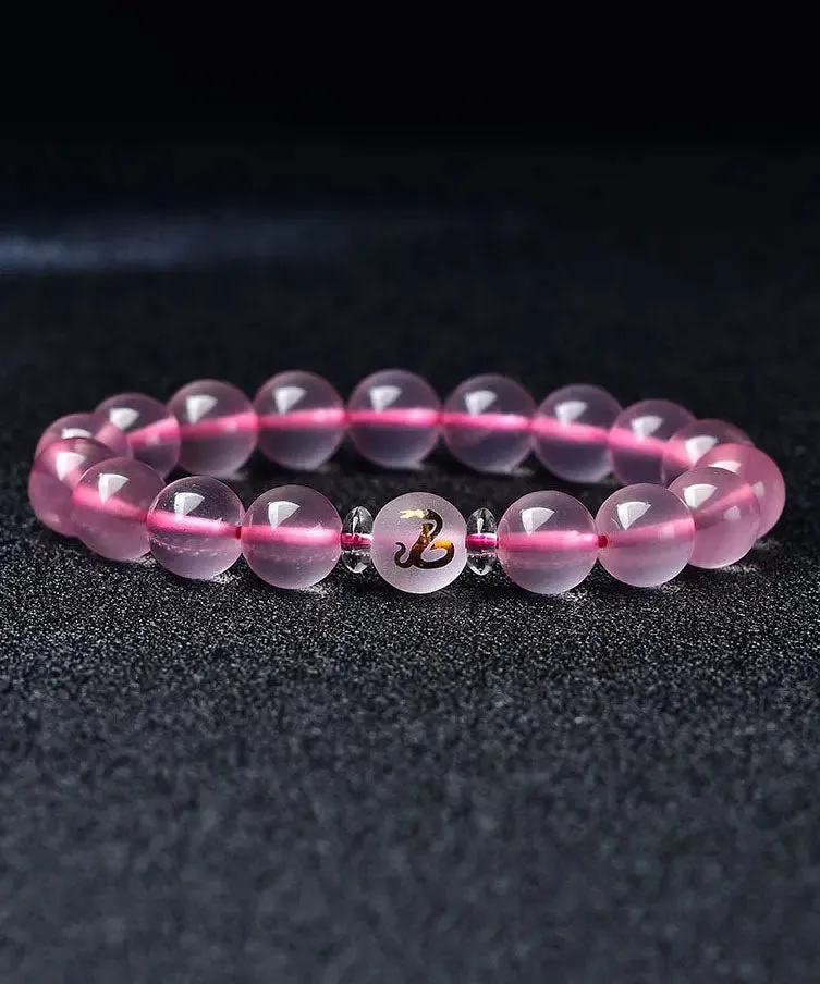 Beautiful Pink Crystal The Twelve Chinese Zodiac Signs Bracelet ML1343