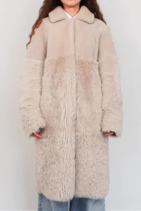 Beige shearling coat