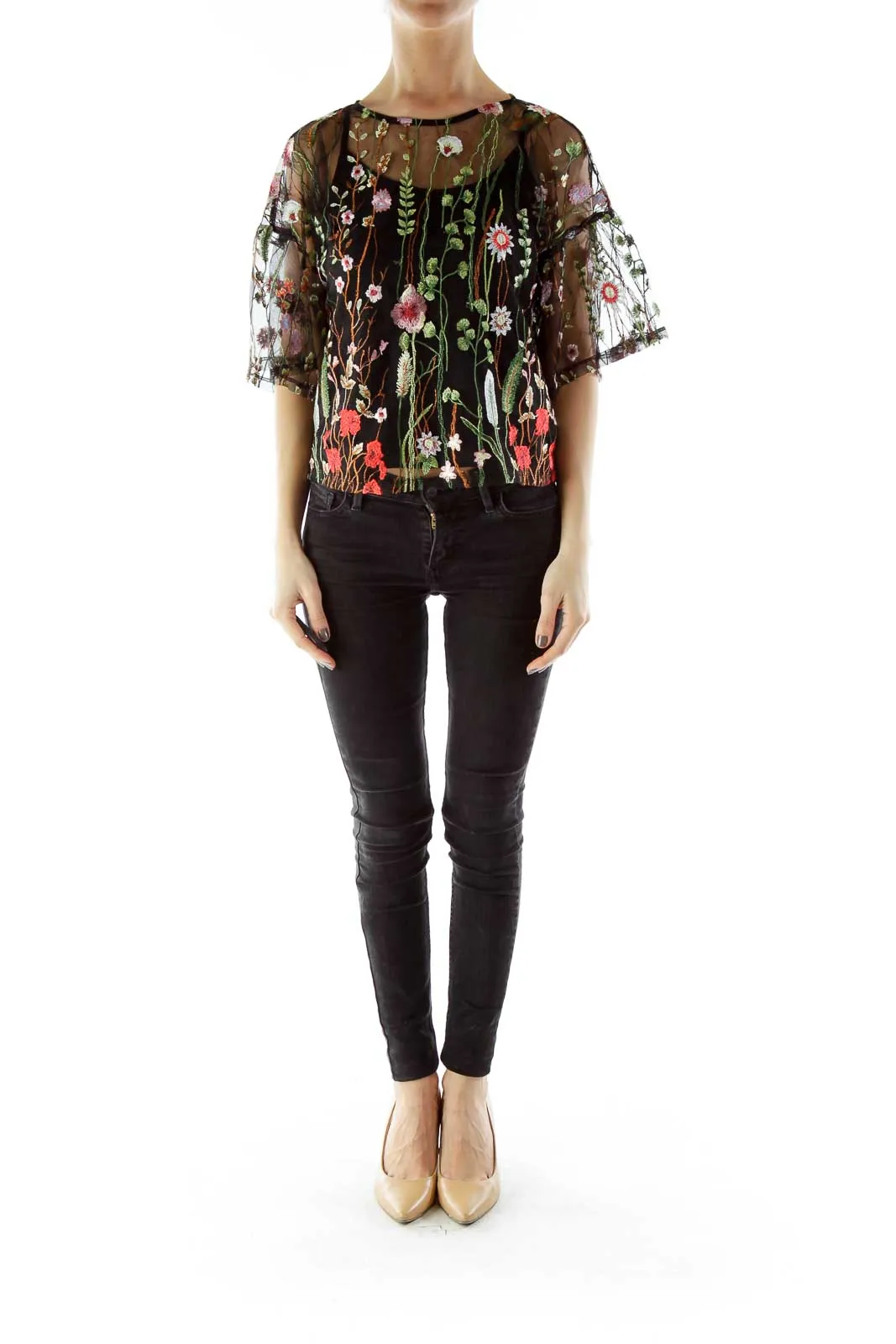 Black Embroidered Blouse