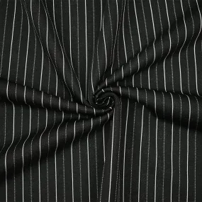 Black-White Poly Wool Stripe Stretch Knit Jacketing Fabric