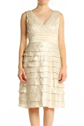 Cream Tiered Cocktail Dress