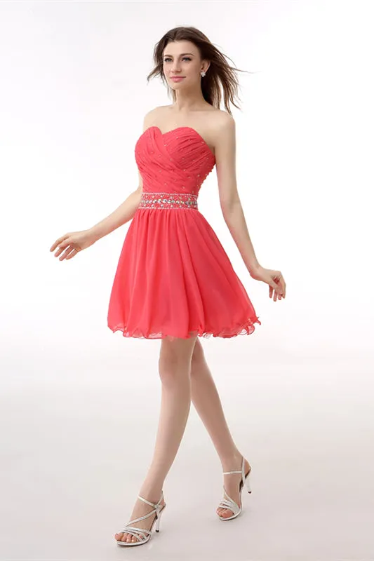 Crystal Chiffon Short Homecoming Dresses