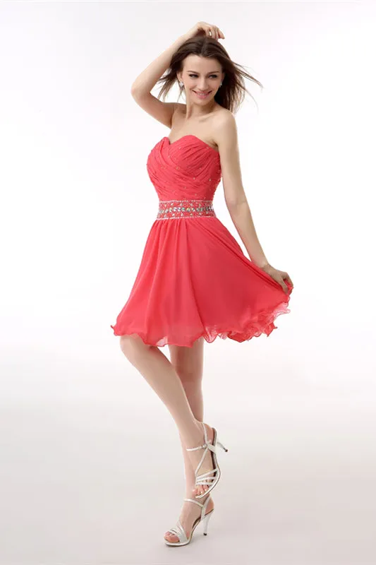 Crystal Chiffon Short Homecoming Dresses