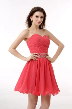 Crystal Chiffon Short Homecoming Dresses