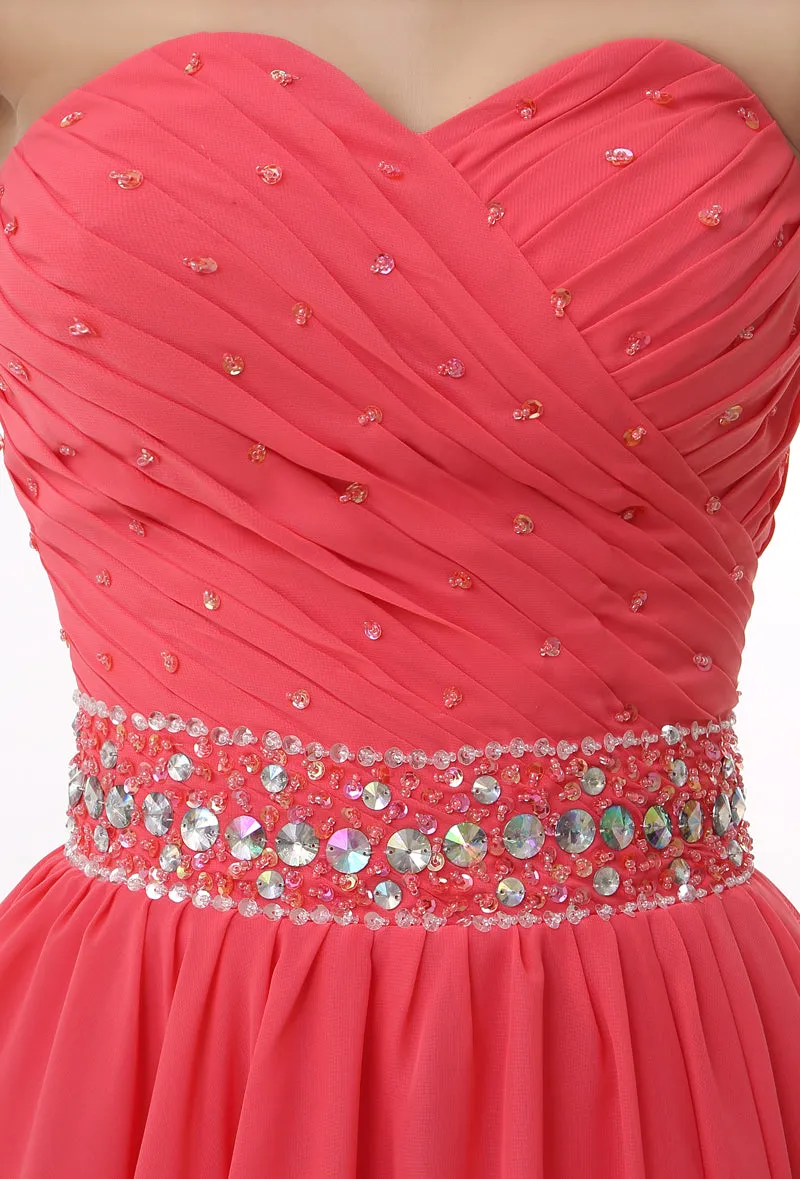 Crystal Chiffon Short Homecoming Dresses