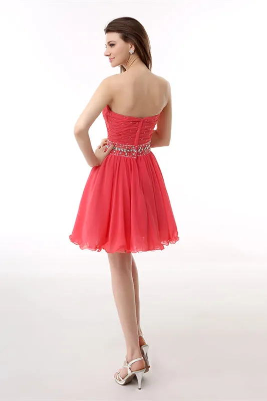 Crystal Chiffon Short Homecoming Dresses