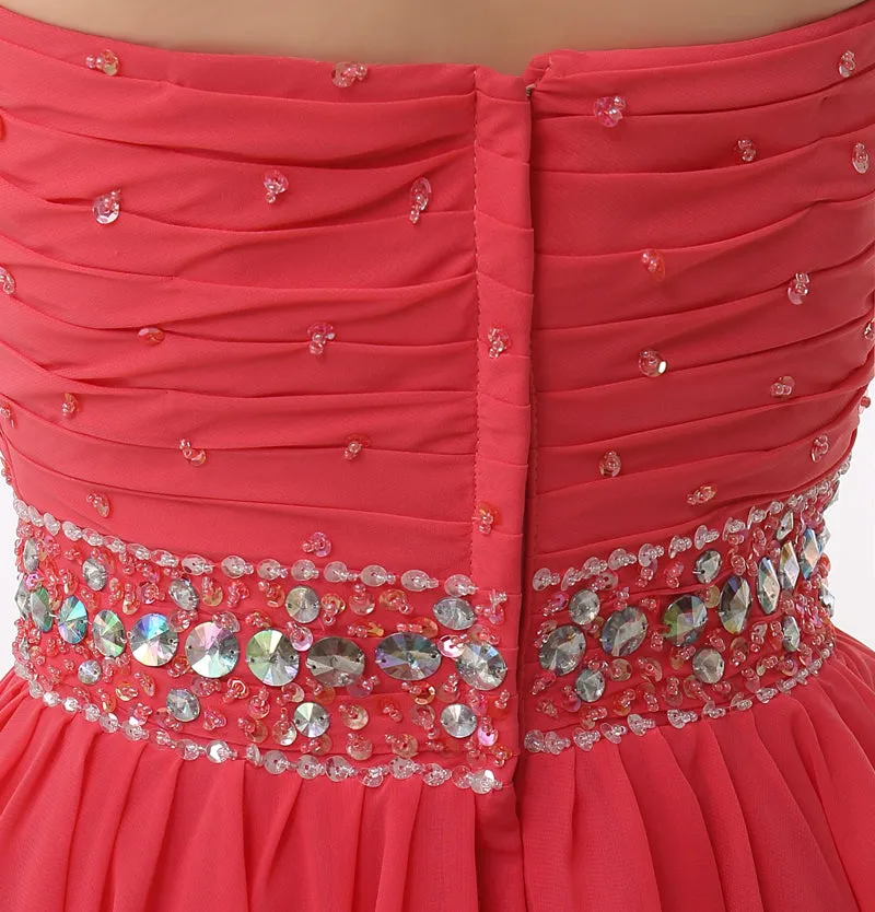 Crystal Chiffon Short Homecoming Dresses