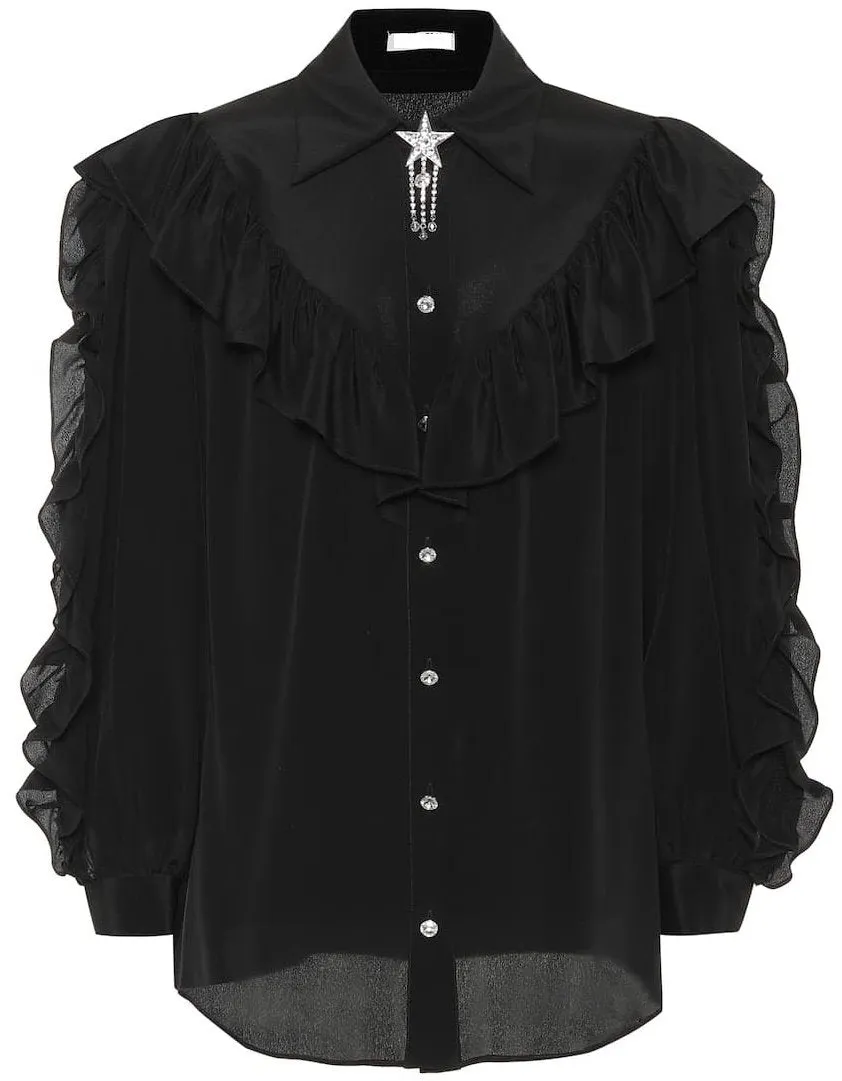 Embellished Silk Shirt