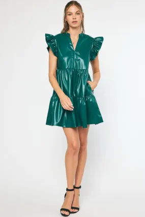 Faux Leather Mini Dress