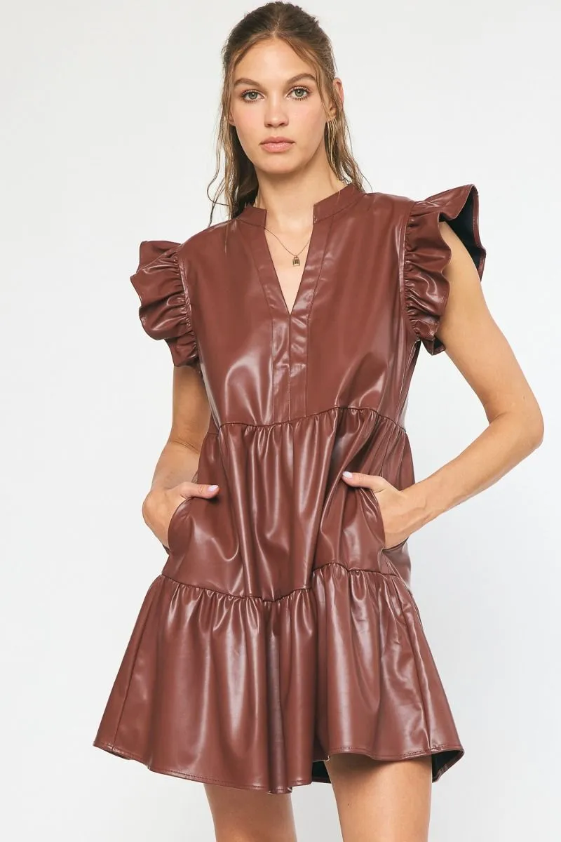 Faux Leather Mini Dress