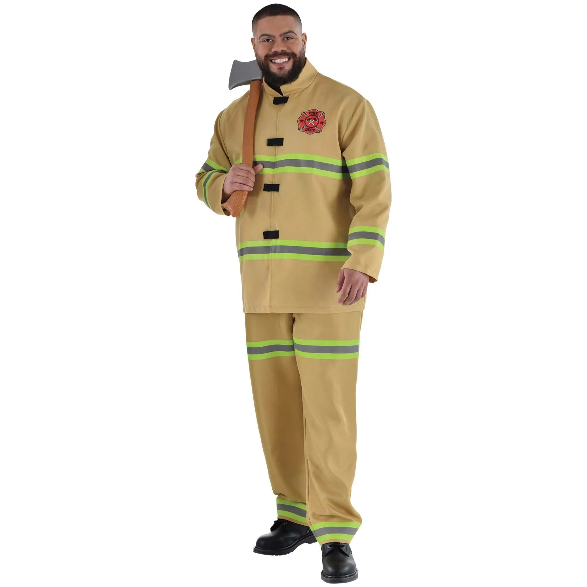 Firefighter Costume for Plus Size Adults, Jacket and pants