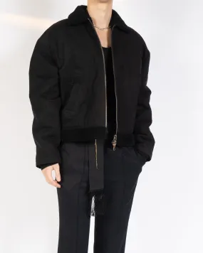 FW20 Black Reversible Shearling Jacket Sample