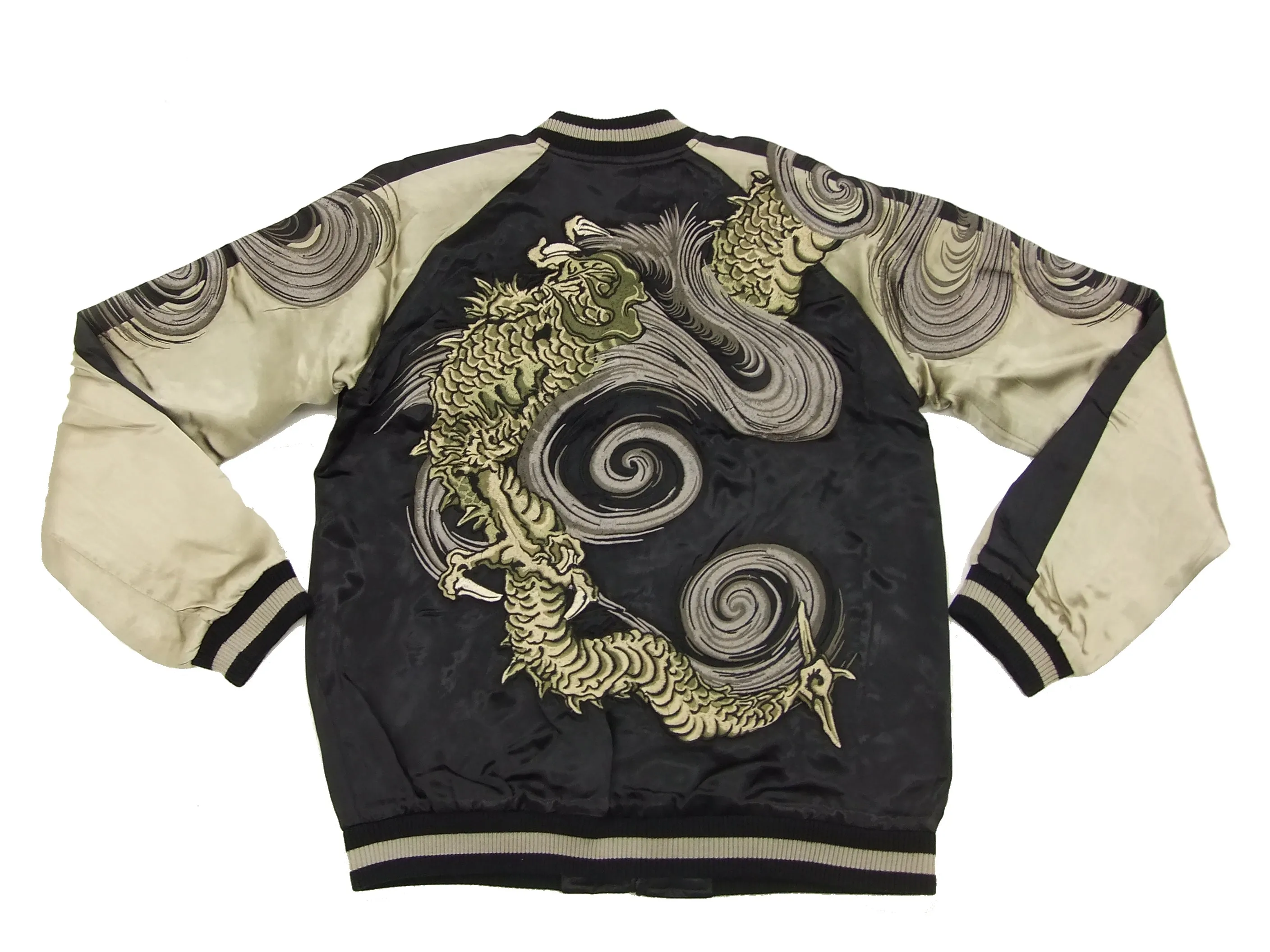 Hanatabi Gakudan Men's Japanese Souvenir Jacket Japanese Dragon Sukajan Script SSJ-001