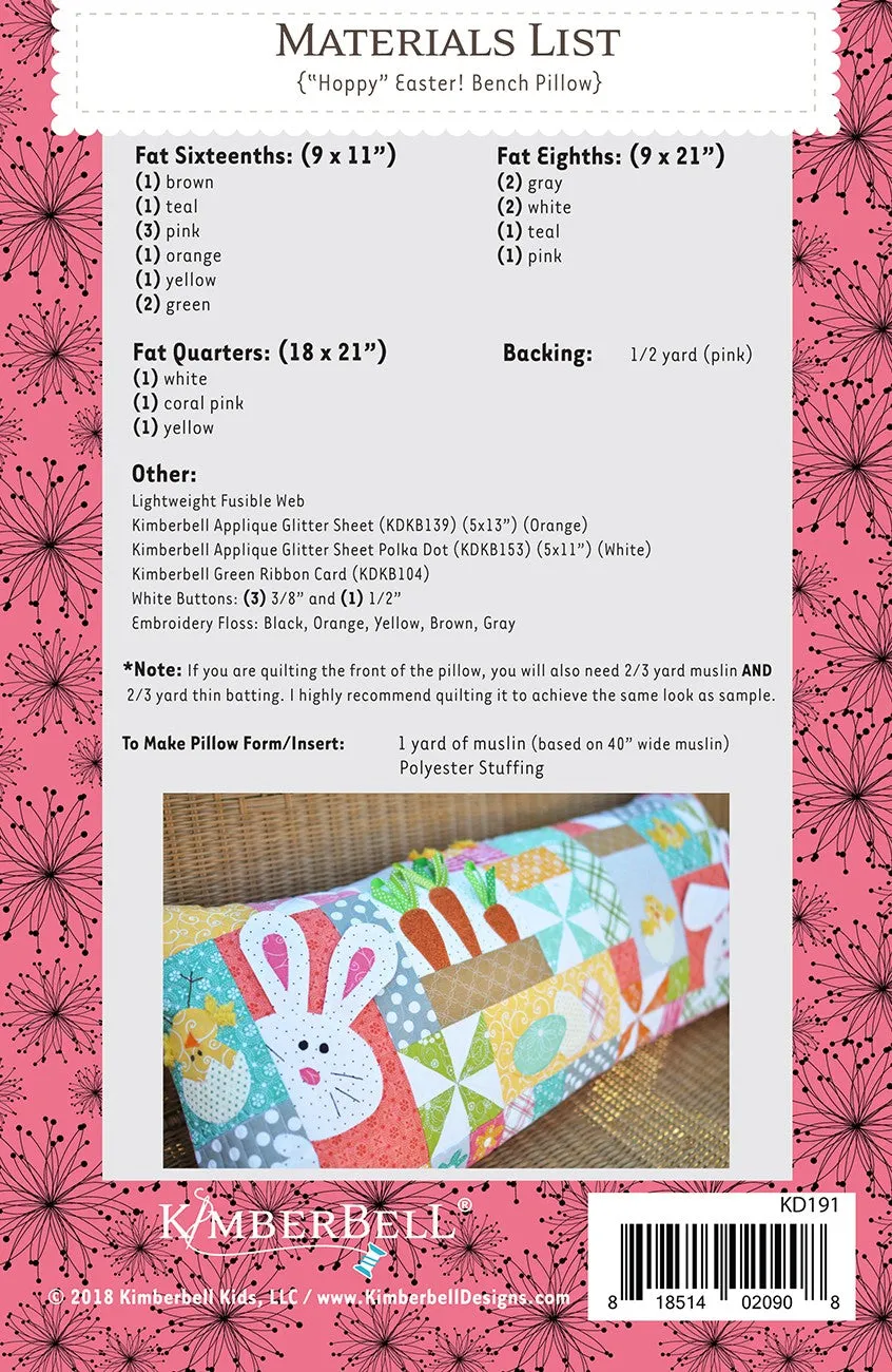 Hoppy Easter Pillows Bench Pillow - Sewing Version