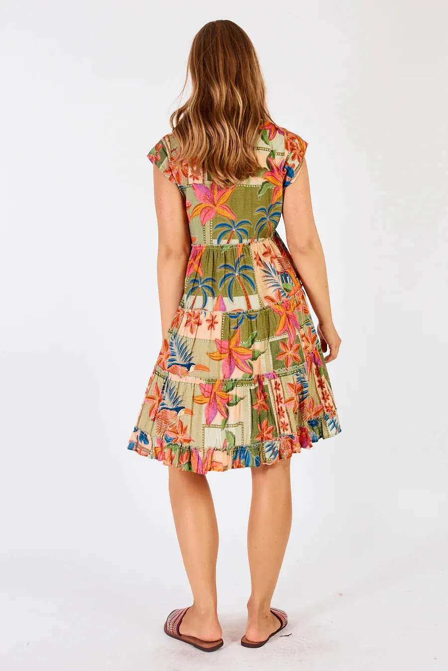 Jemma Tiered Dress Olive