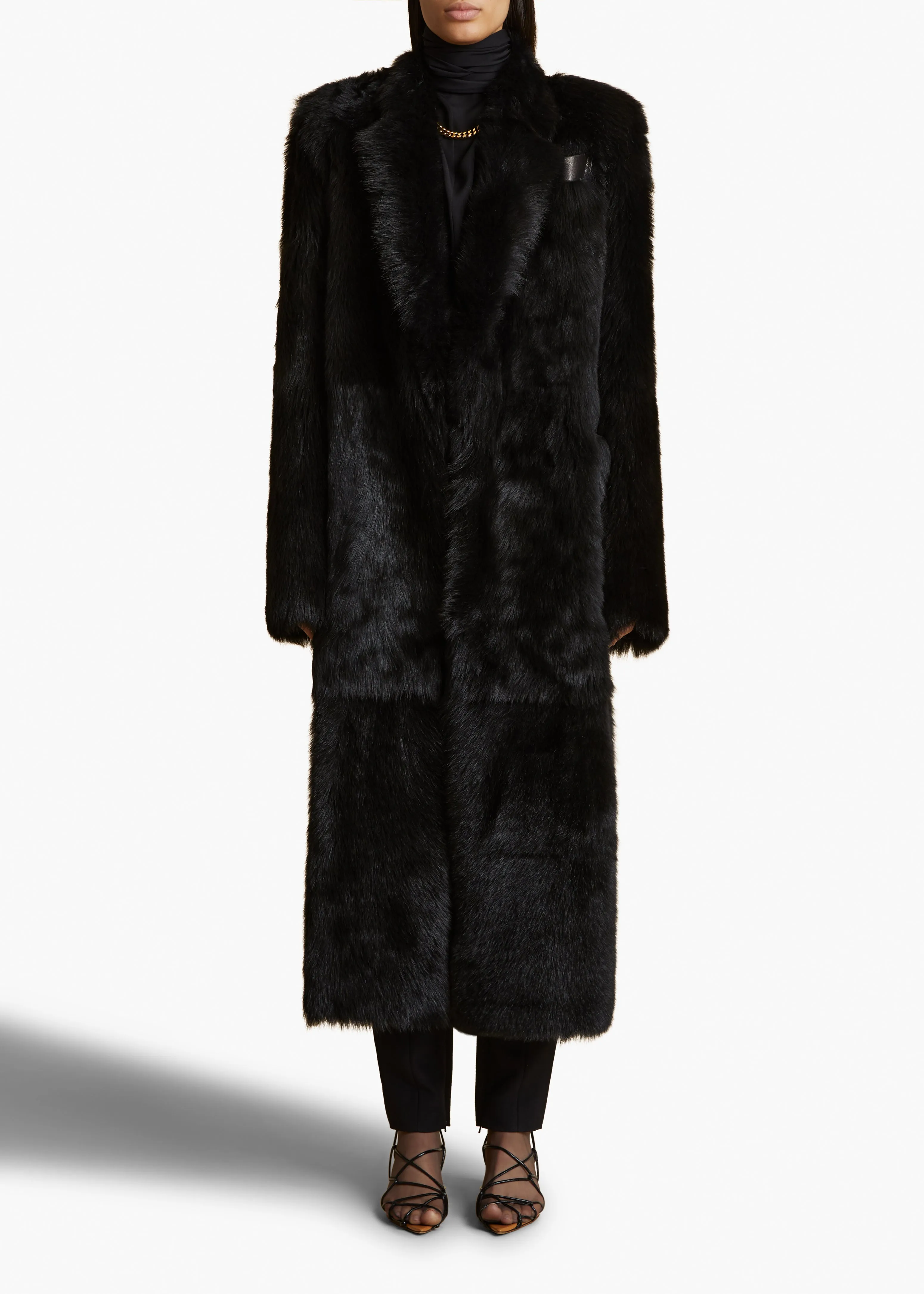 Lolo Shearling Coat in Black