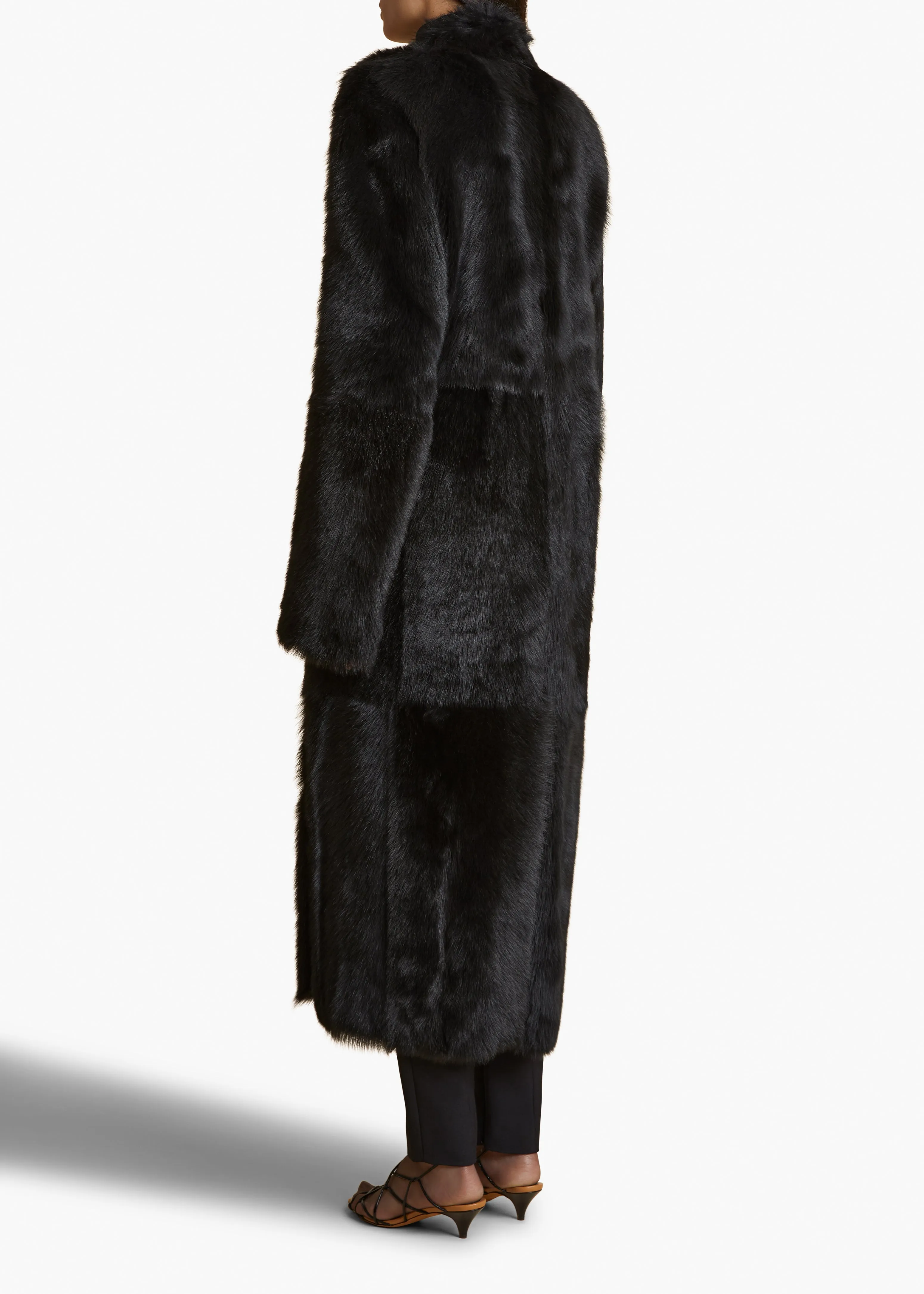 Lolo Shearling Coat in Black