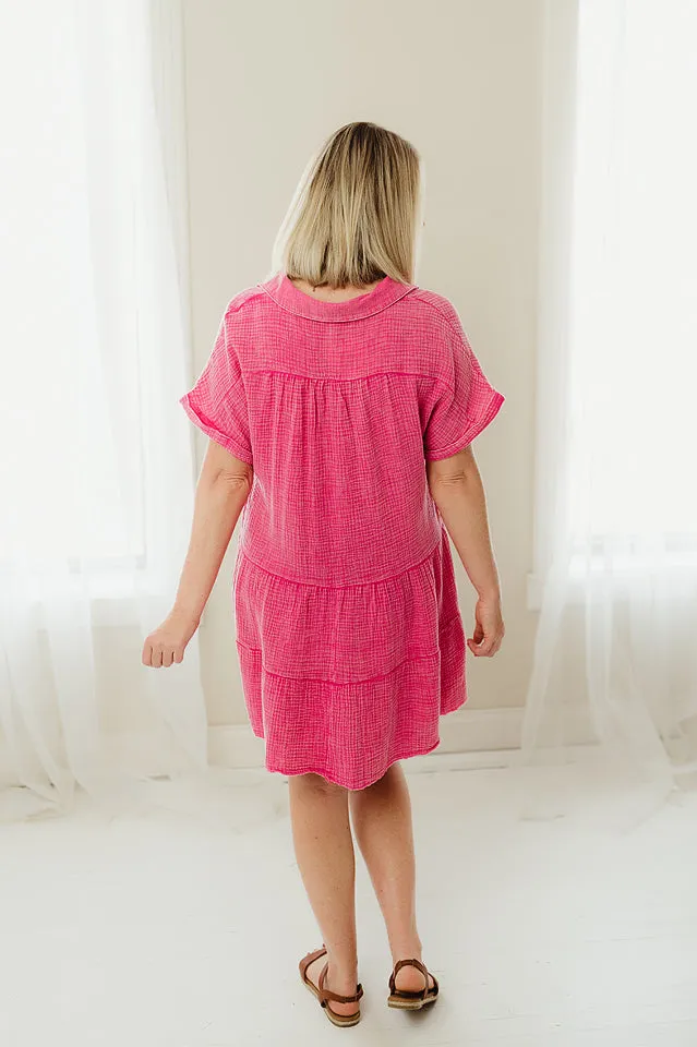 Mineral Wash Tiered Dress