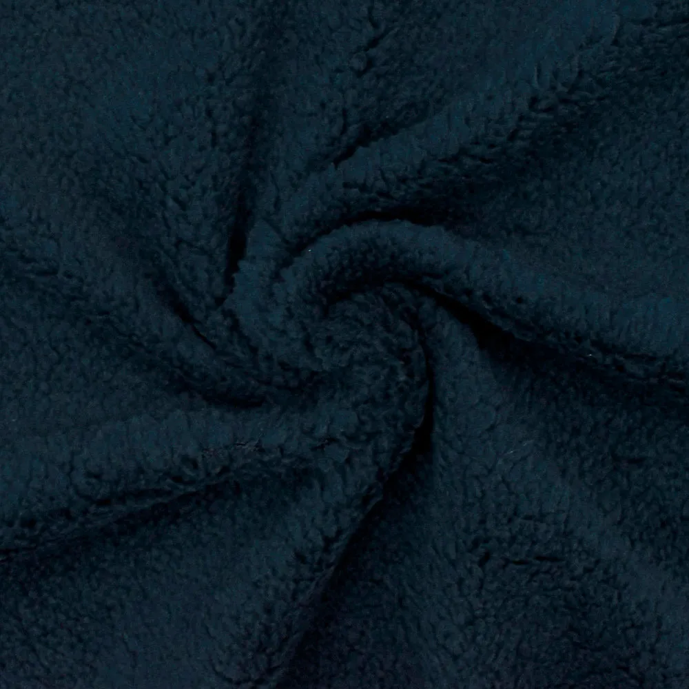 Navy Blue Stretch Berber Fleece Knit Fabric