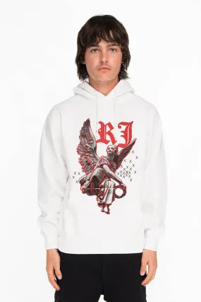 NEON ANGEL MENS PULLOVER HOODIE IN WHITE