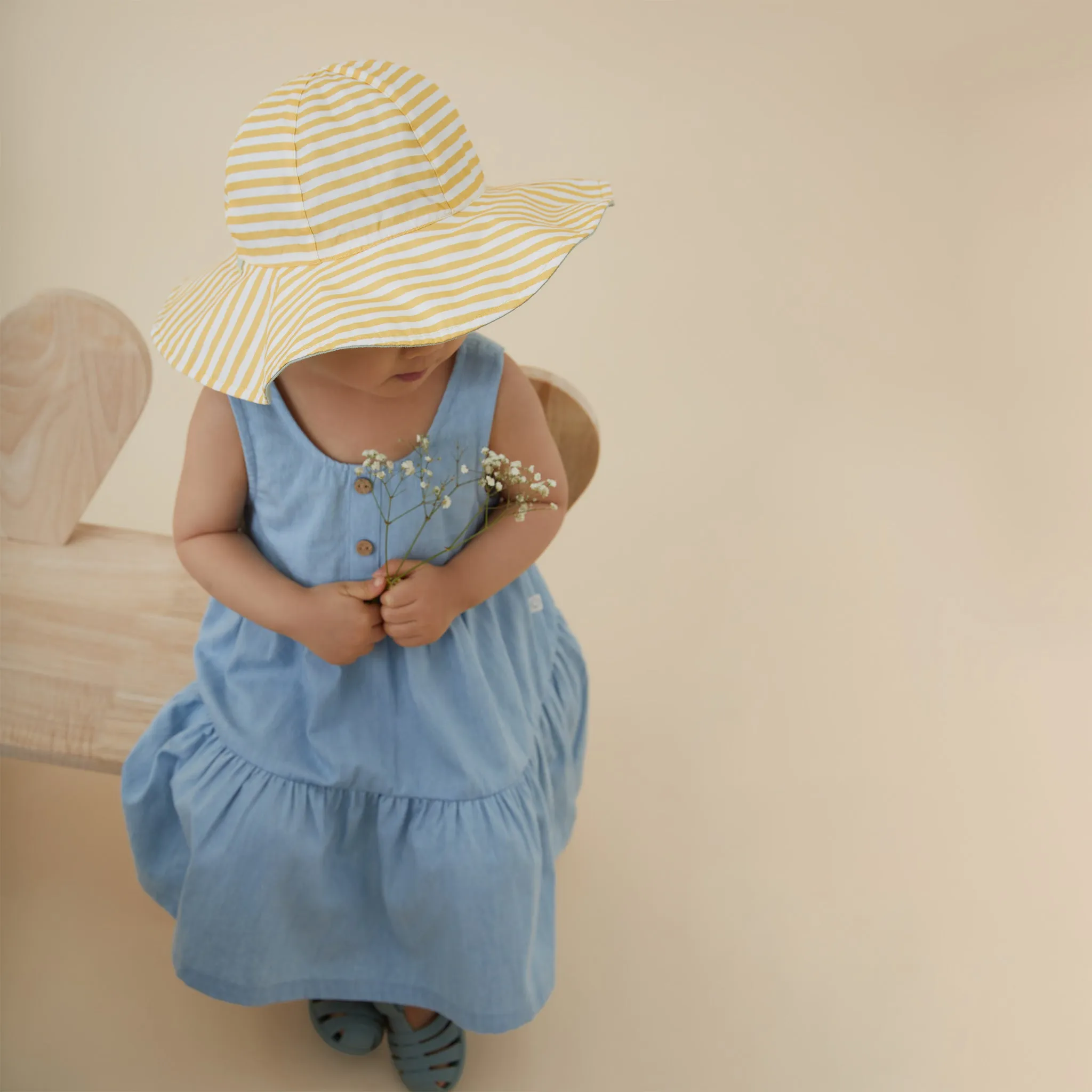 Organic Cotton Chambray Tiered Dress