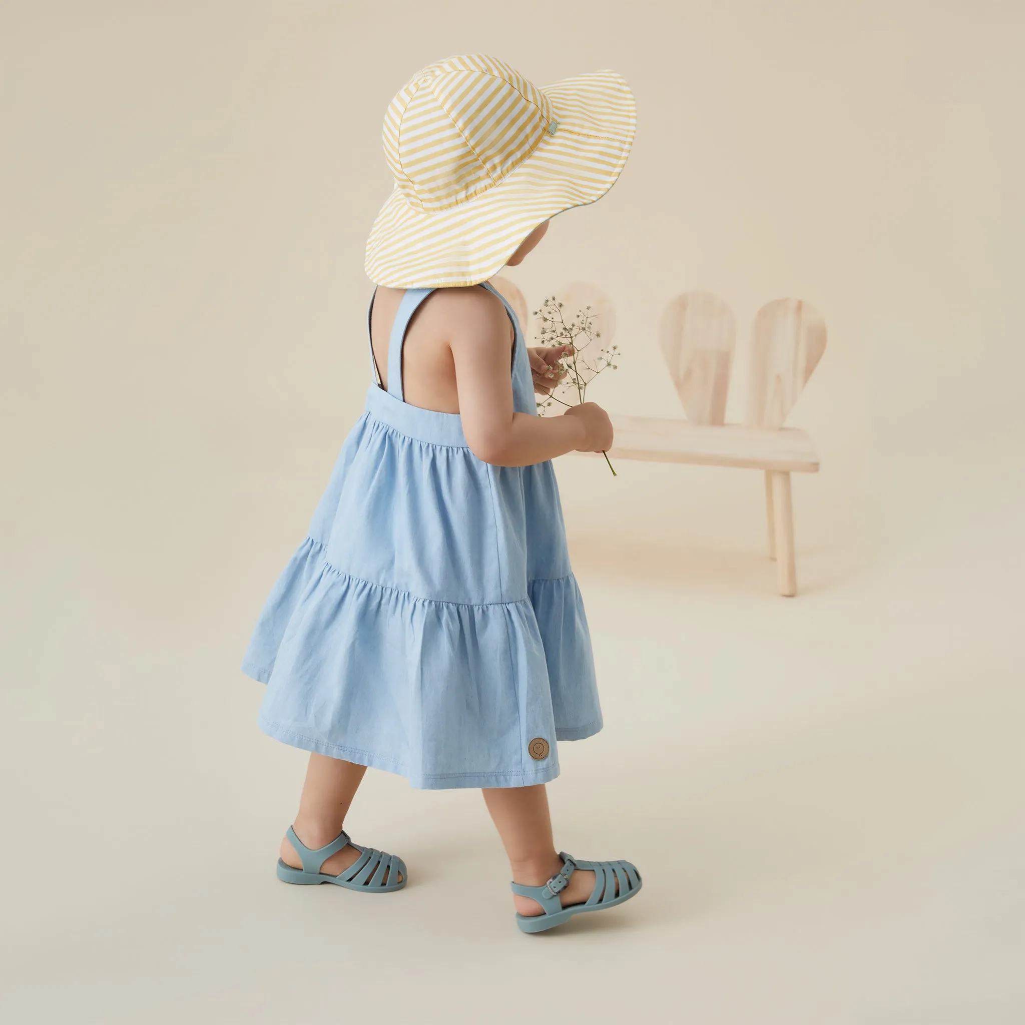 Organic Cotton Chambray Tiered Dress