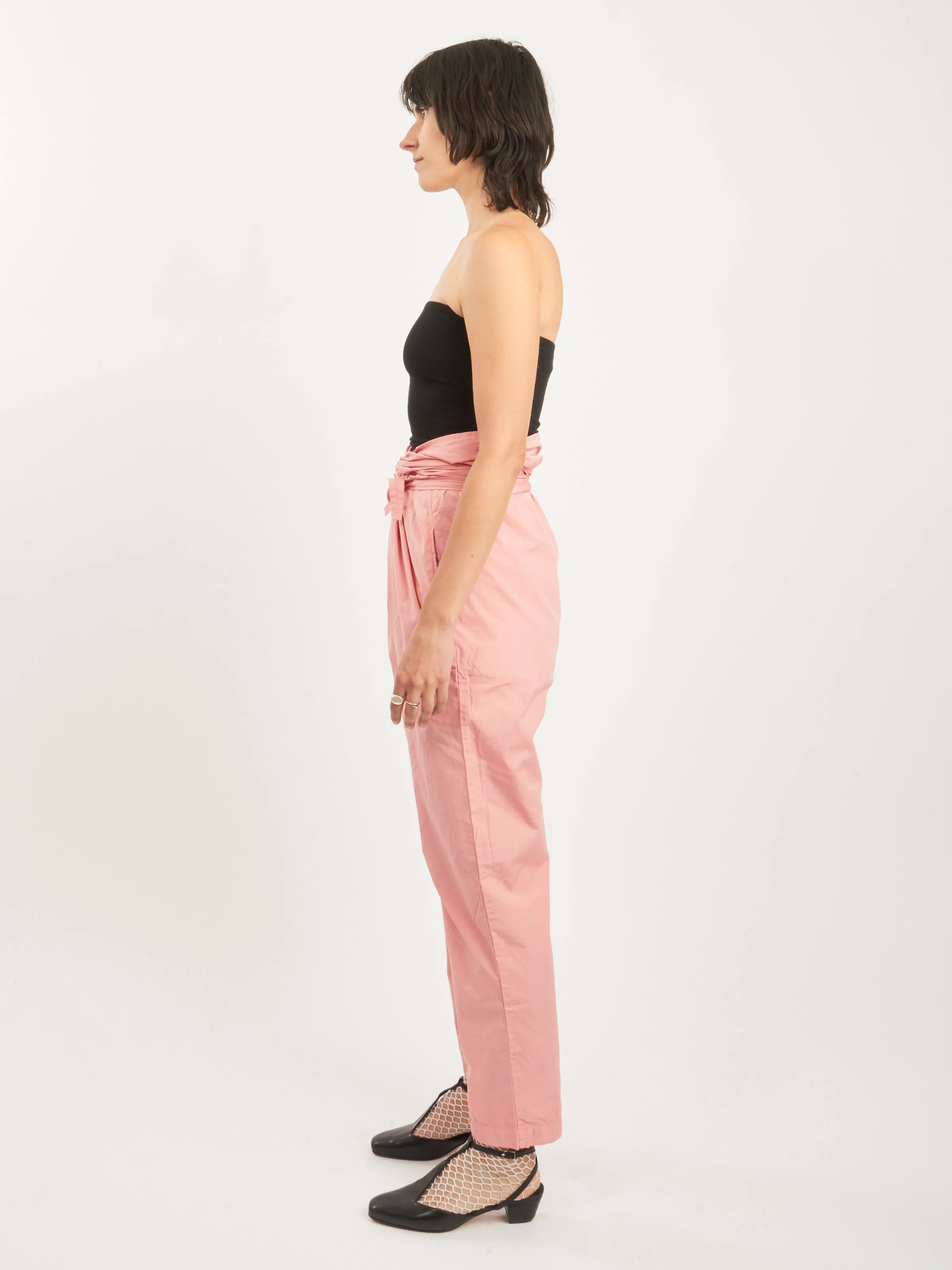 Peach Jade Suvin Cotton Broadcloth Wrapped Pants