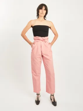 Peach Jade Suvin Cotton Broadcloth Wrapped Pants