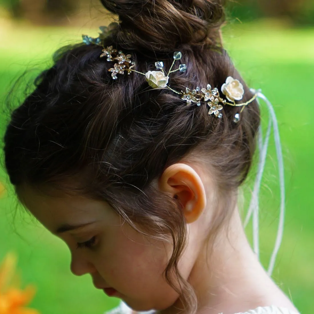 Petit Fleur Kingdom Ribbon Headband - Champagne