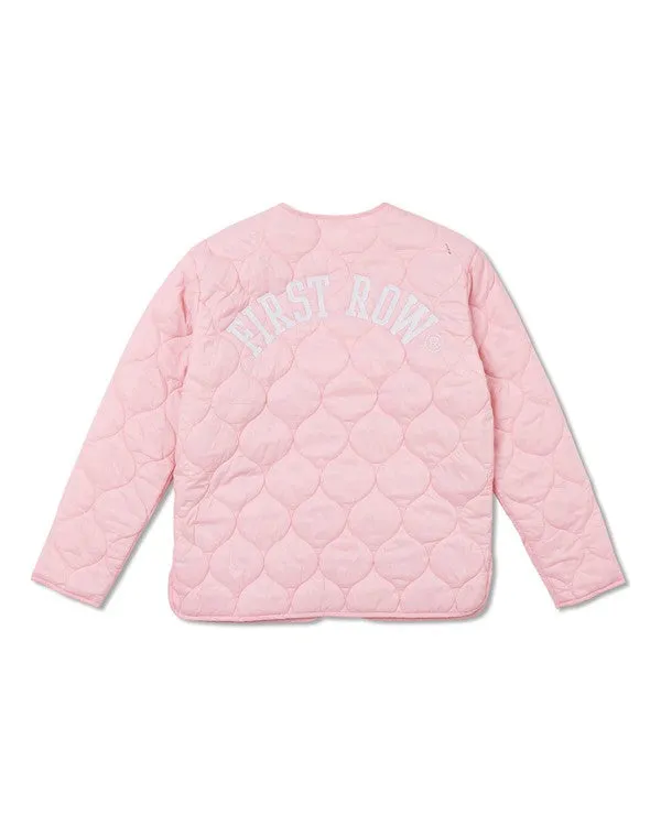 Pink Letter Patch Quilted Liner Jacket