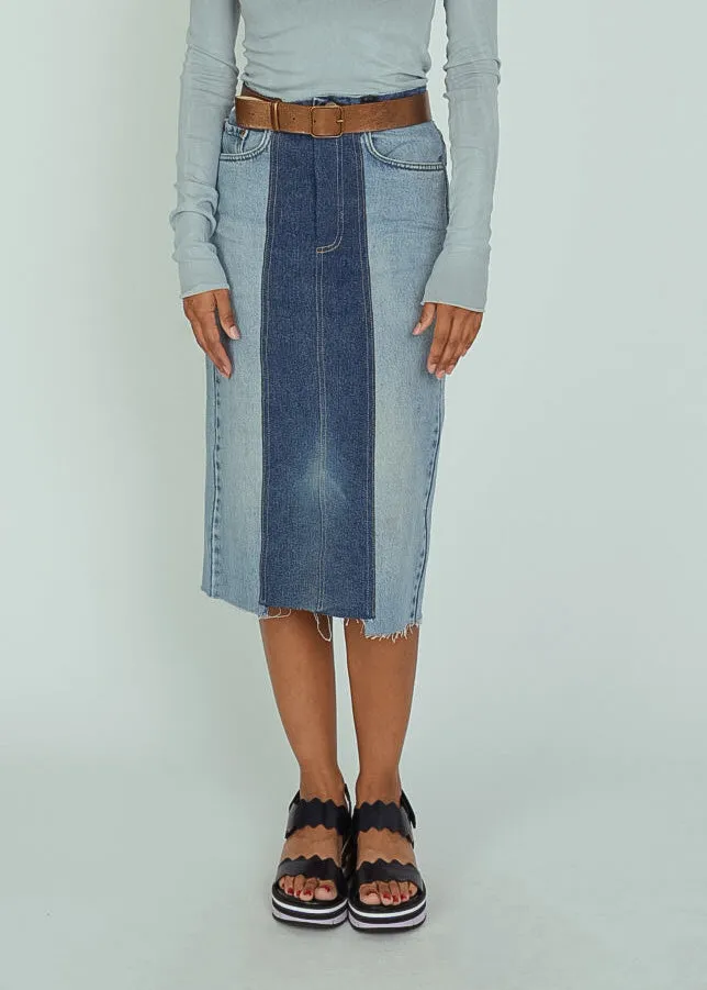 Rentrayage Two Tone Denim Skirt