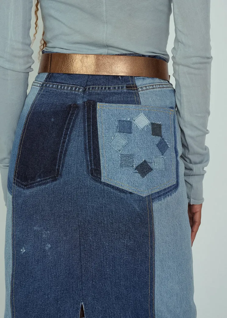 Rentrayage Two Tone Denim Skirt