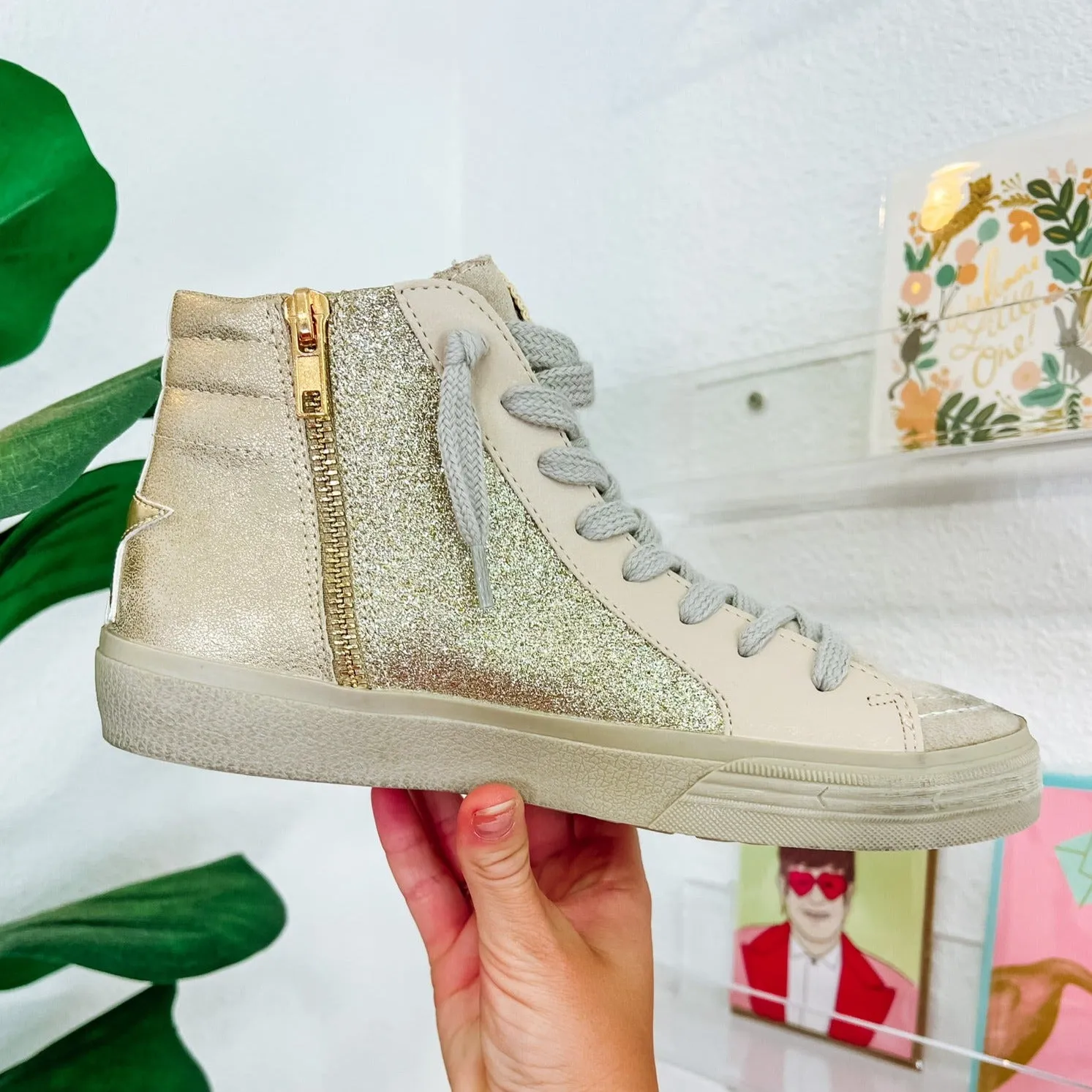 Rooney Sneaker - Gold Distressed