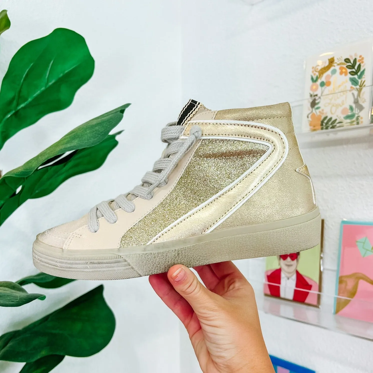 Rooney Sneaker - Gold Distressed