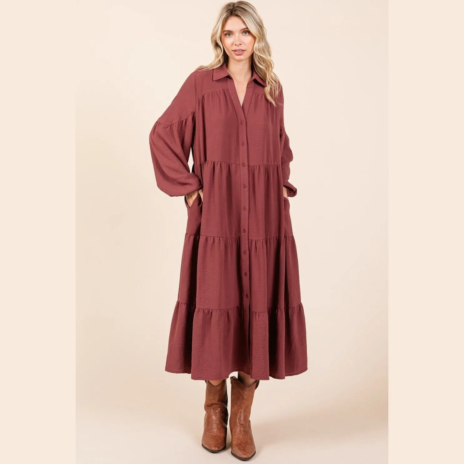 Sienna Sky Tiered Midi Dress