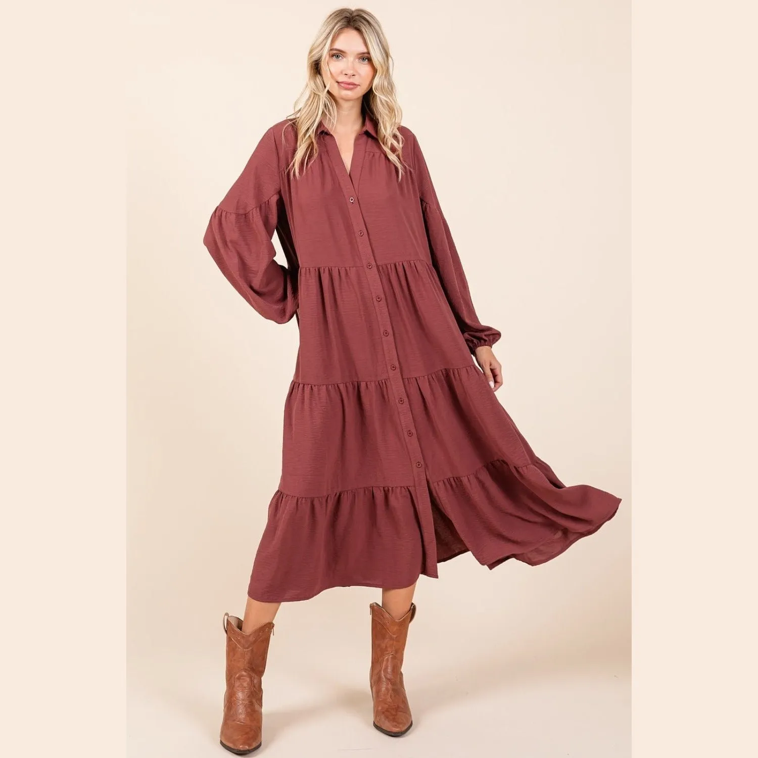 Sienna Sky Tiered Midi Dress