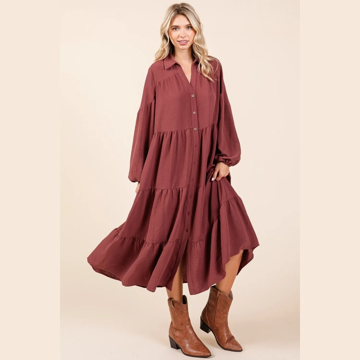 Sienna Sky Tiered Midi Dress