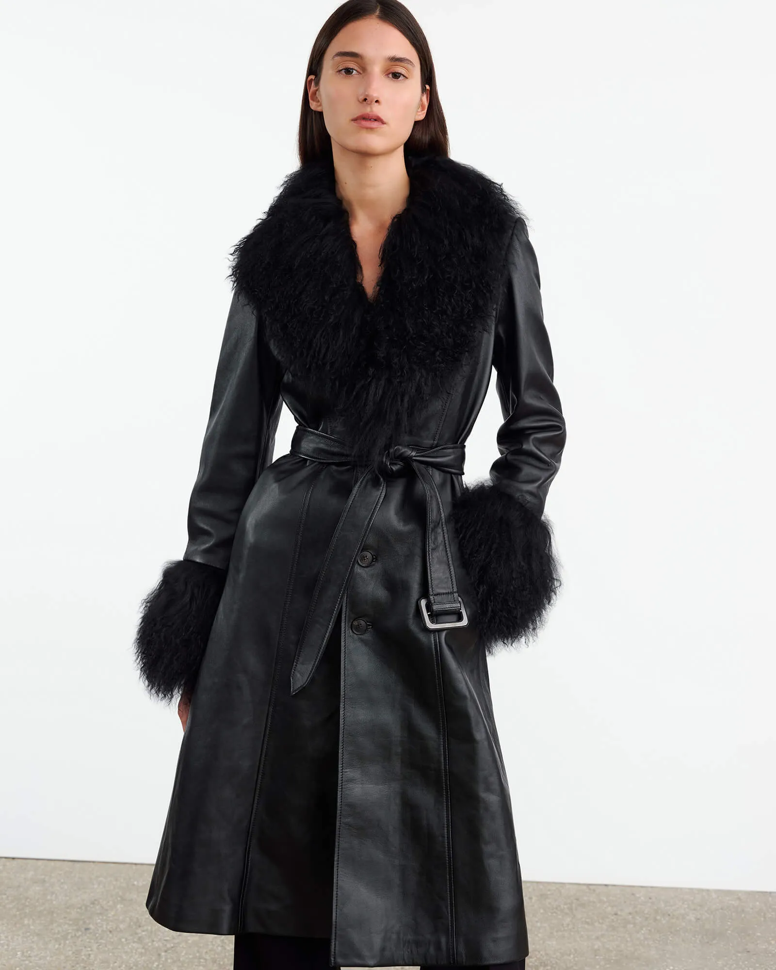 SOLENE LEATHER COAT