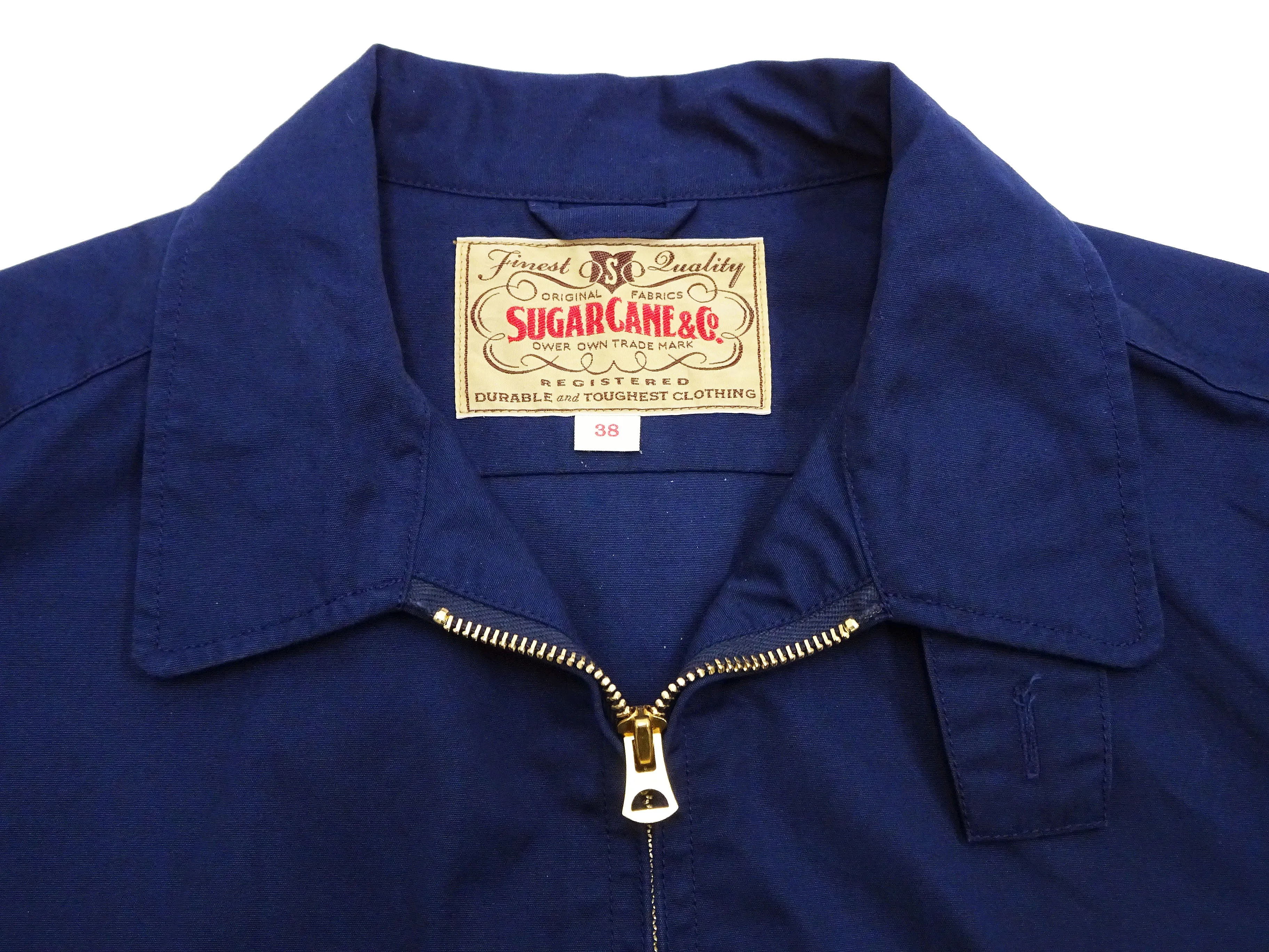 Sugar Cane Jacket Men's Casual 1950s Style Lightweight Unlined Cotton Jacket SC15293 128 Navy-Blue