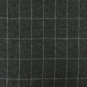 Vintage Black-Gray Check Wool-Cotton Woven Jacketing Fabric