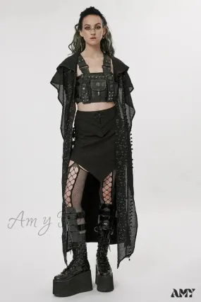 Women's Asymmetrical Skirt Dark A-shaped Style Jacquard Sexy Gothic Long Personality Design