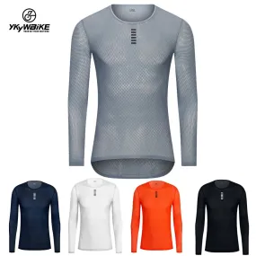 YKYW Men's Cycling Base Layer Long Sleeve Pro Cool Mesh Superlight Breathable 5 Colors